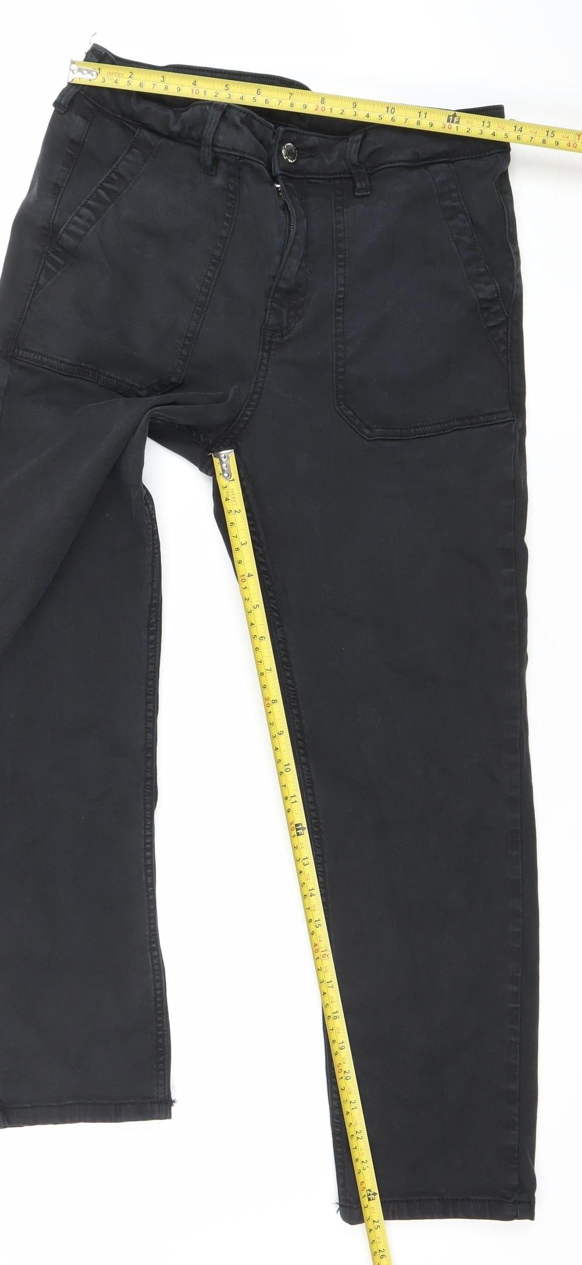 F&F Women's Black Straight Stretch Jeans Size 12