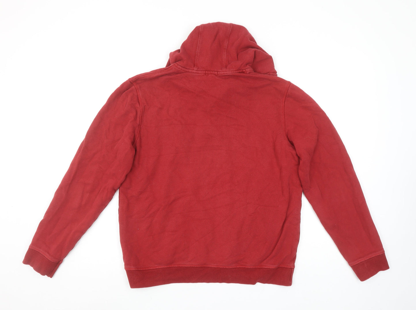 Naturaline Women Red Henley Hoodie Medium Organic Cotton Pullover