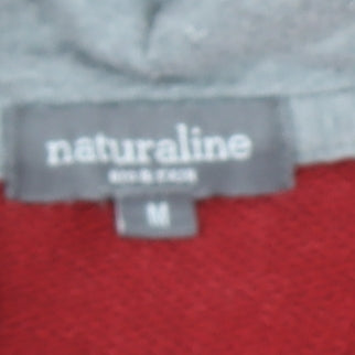 Naturaline Women Red Henley Hoodie Medium Organic Cotton Pullover