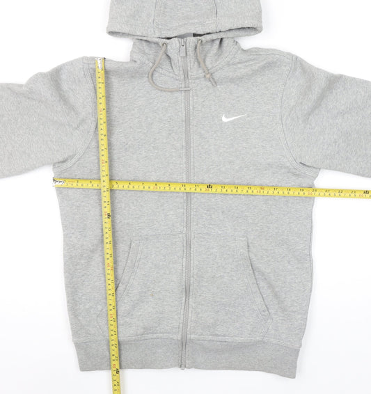 Nike Men's Grey Full Zip Hoodie Size S Sports Fleece Sweatshirt