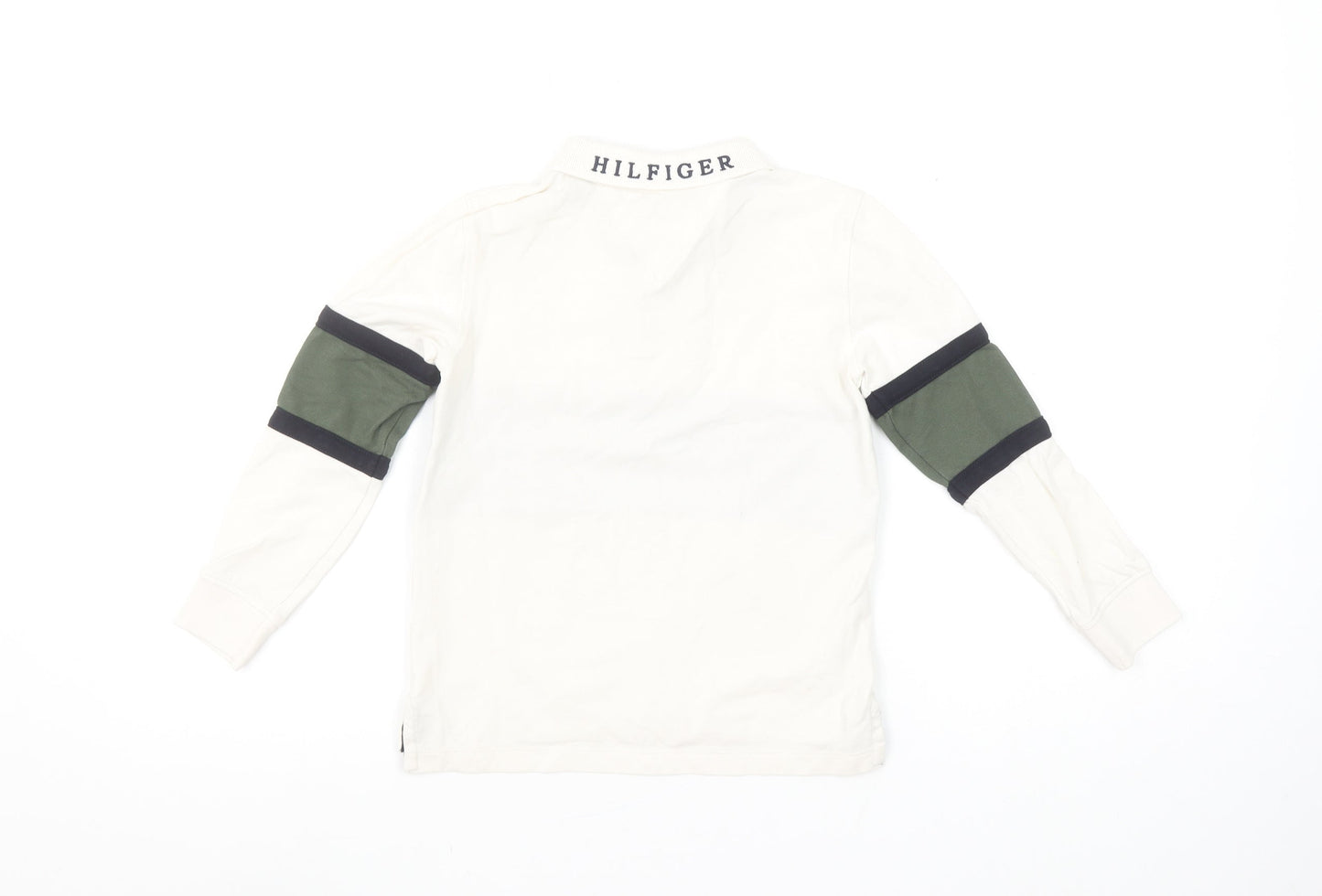 Tommy Hilfiger Boys White Long Sleeve Polo Shirt Size 6 Years