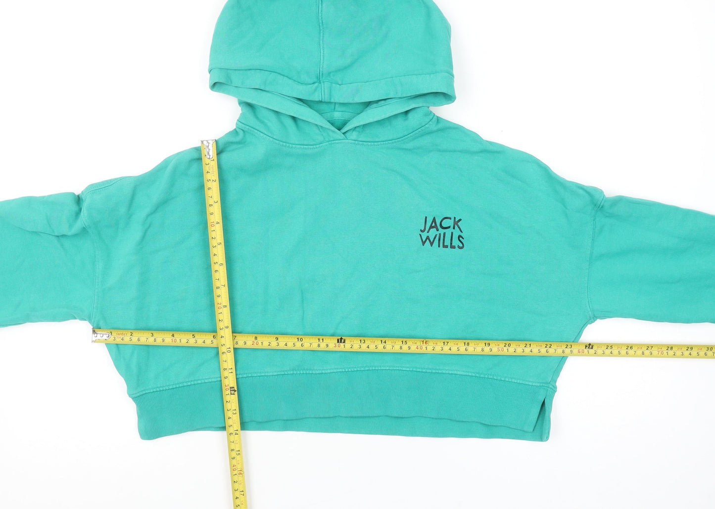 Womens UK 10 Relaxed Jack Wills Green Pullover Hoodie