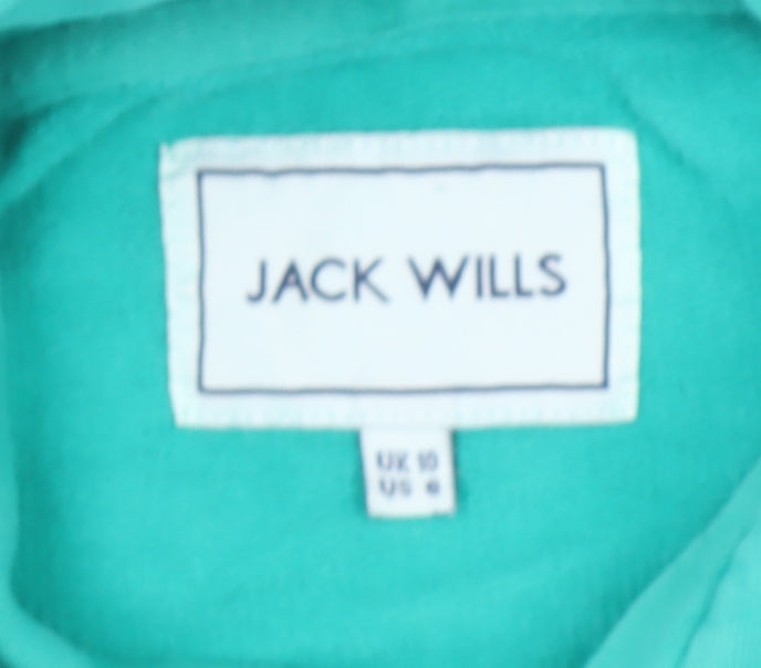 Womens UK 10 Relaxed Jack Wills Green Pullover Hoodie