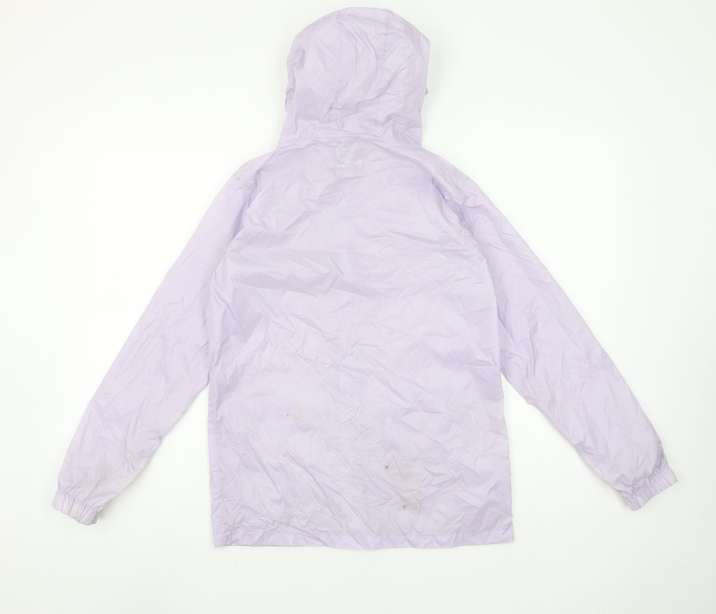 Regatta Girls Purple Hooded Rain Coat 11-12 Years Lightweight Jacket