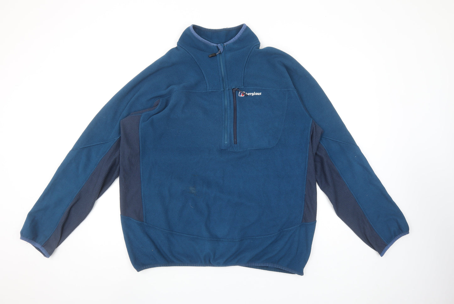 Berghaus Men Blue XL Fleece 1/4 Zip Pullover Sweatshirt Outdoor