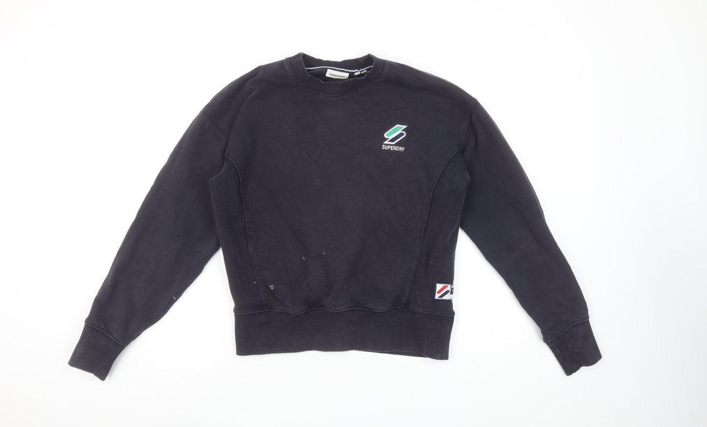 Superdry Women's Black Crew Neck Pullover Sweatshirt UK 8