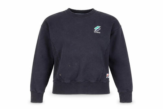 Womens UK 8 Regular Superdry Black Pullover Sweatshirt