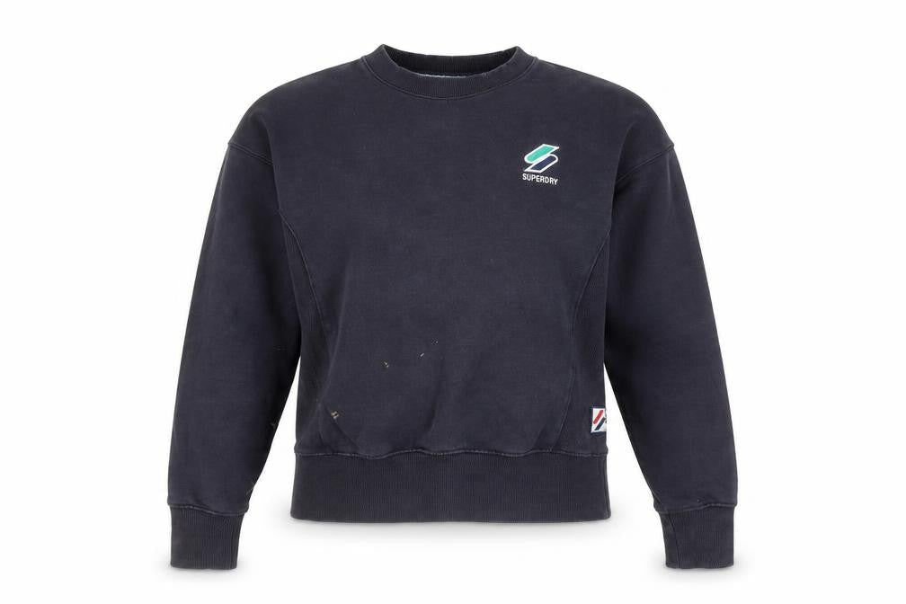 Womens UK 8 Regular Superdry Black Pullover Sweatshirt