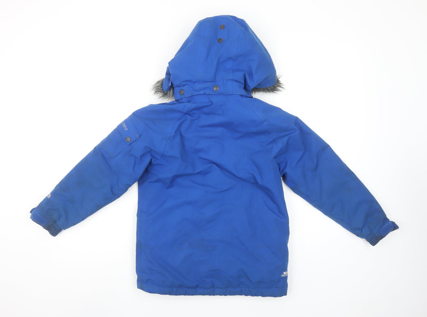 Trespass Boys Blue Waterproof Parka Coat 5-6 Years Hooded Winter Jacket