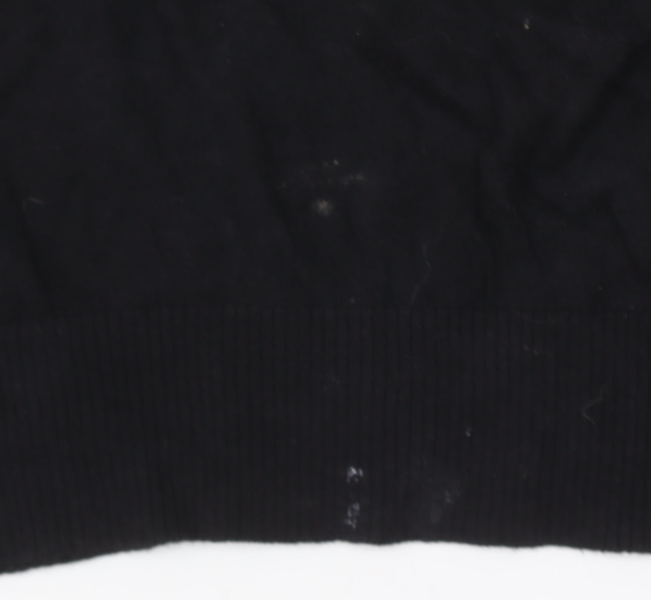 Guess Womens Black Crochet Neck Pullover Jumper Size M