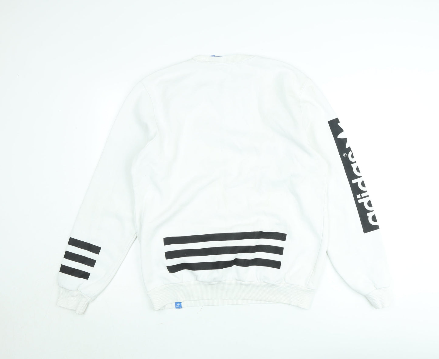 Adidas Men's White Logo Pullover Sweatshirt Size M