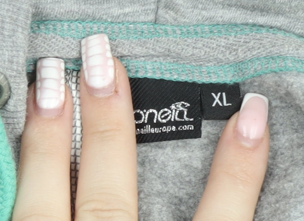 O'Neill Men's Grey XL Pullover Hoodie with V-Neck and Pockets