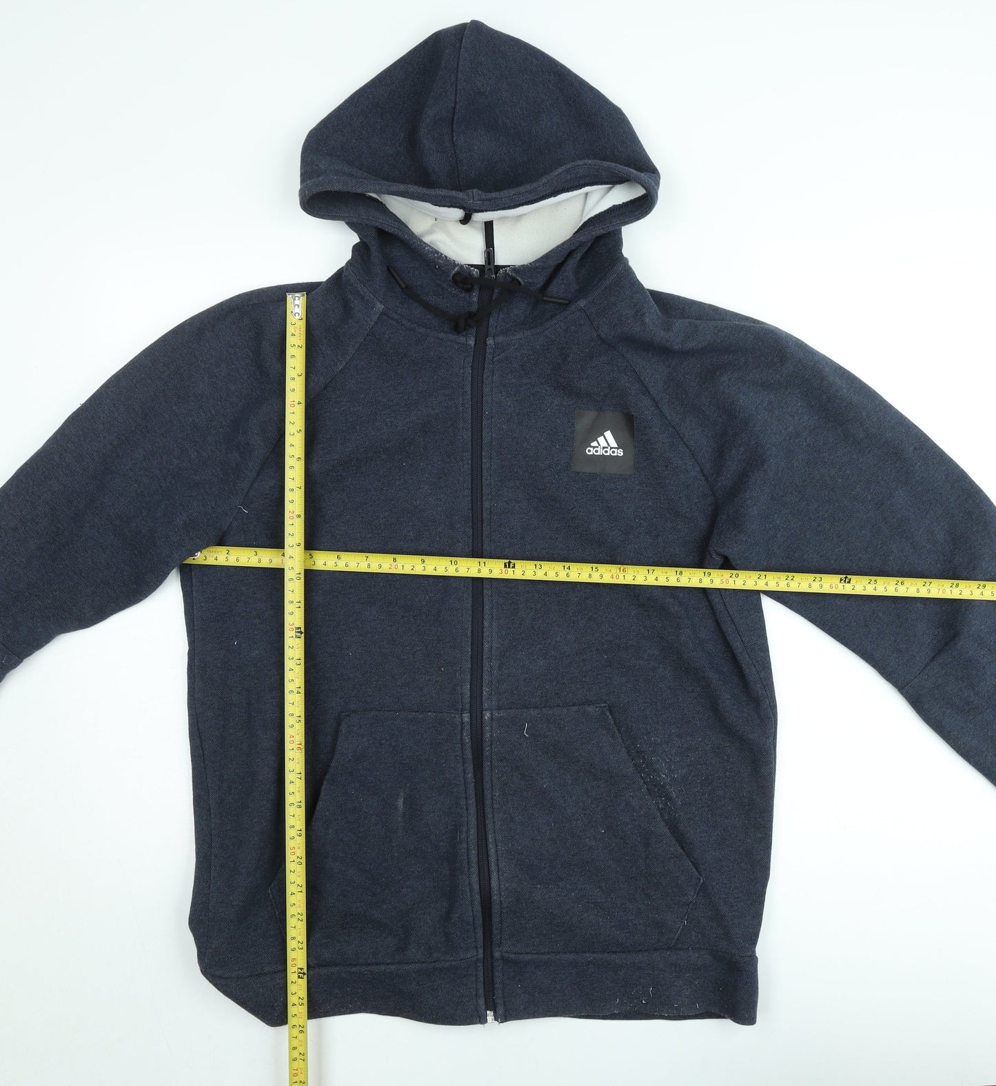 Adidas Men’s Blue Full Zip Hoodie L Sports Jersey Cotton Blend