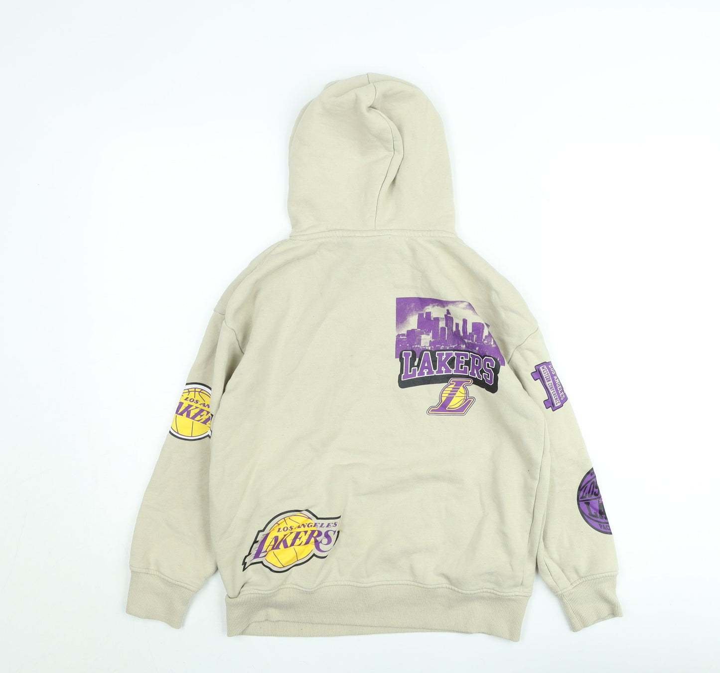 NBA Boys Beige Los Angeles Lakers Pullover Hoodie 11-12 Years Fleece Sweatshirt