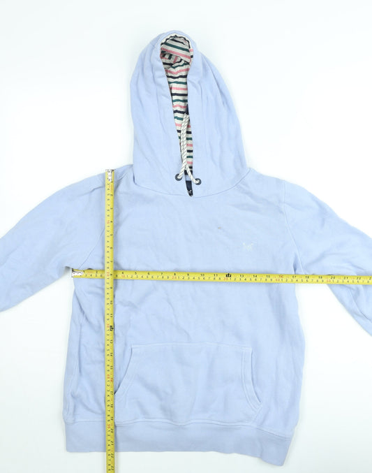 Crew Clothing Women’s Light Blue Cotton Pullover Hoodie Size 10