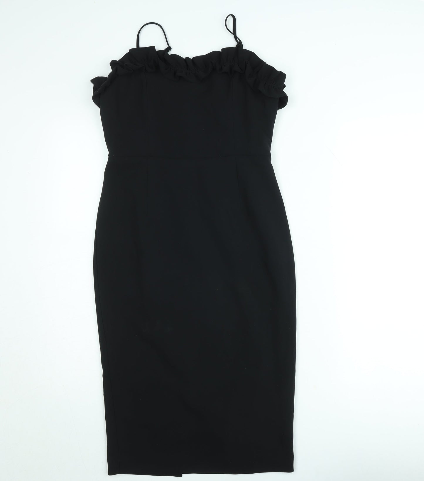 Savida Women's Black Bodycon Midi Dress Size S Off Shoulder