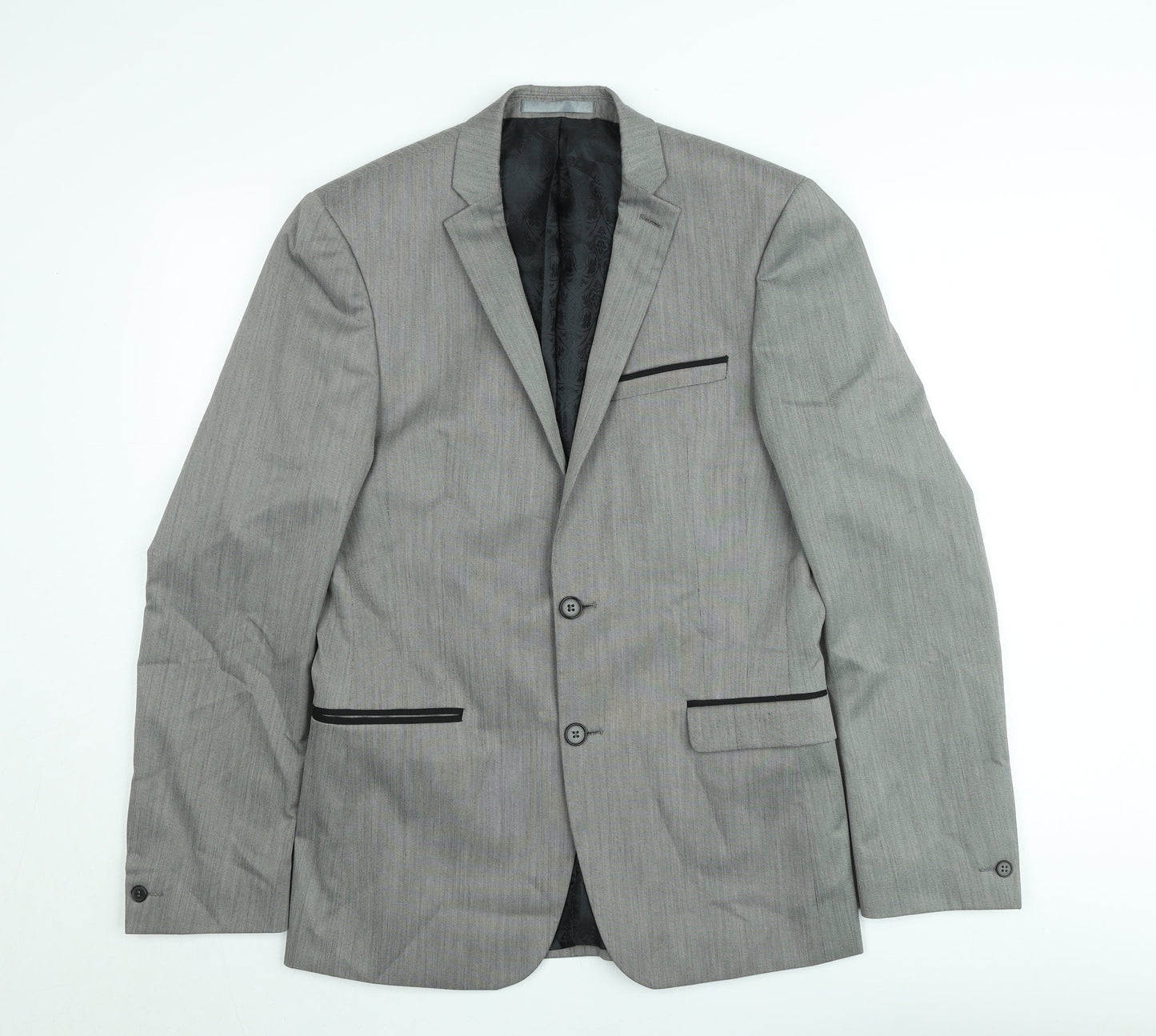 Red Herring Men’s Grey Long Slim Fit Blazer Jacket 38 Long