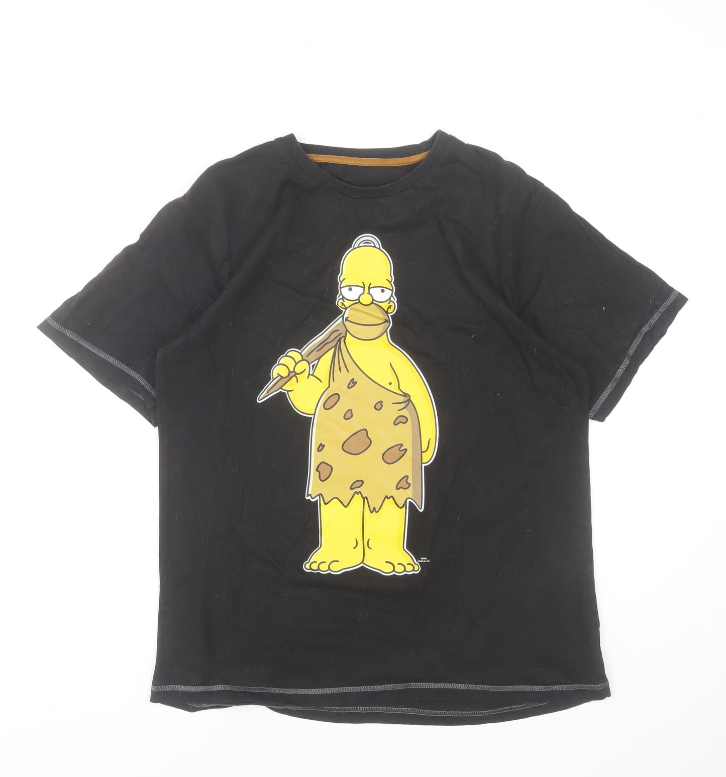 The Simpsons Men's Black Homer Graphic Cotton T-Shirt Size S