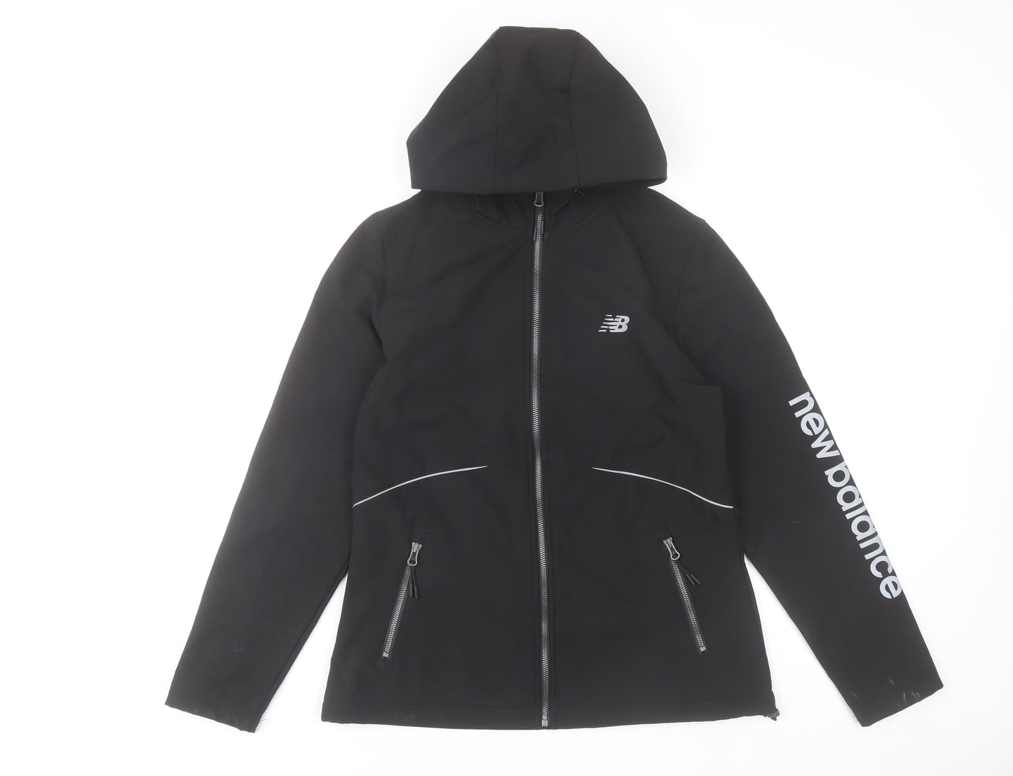 New Balance Unisex Black Softshell Hooded Jacket M Windproof
