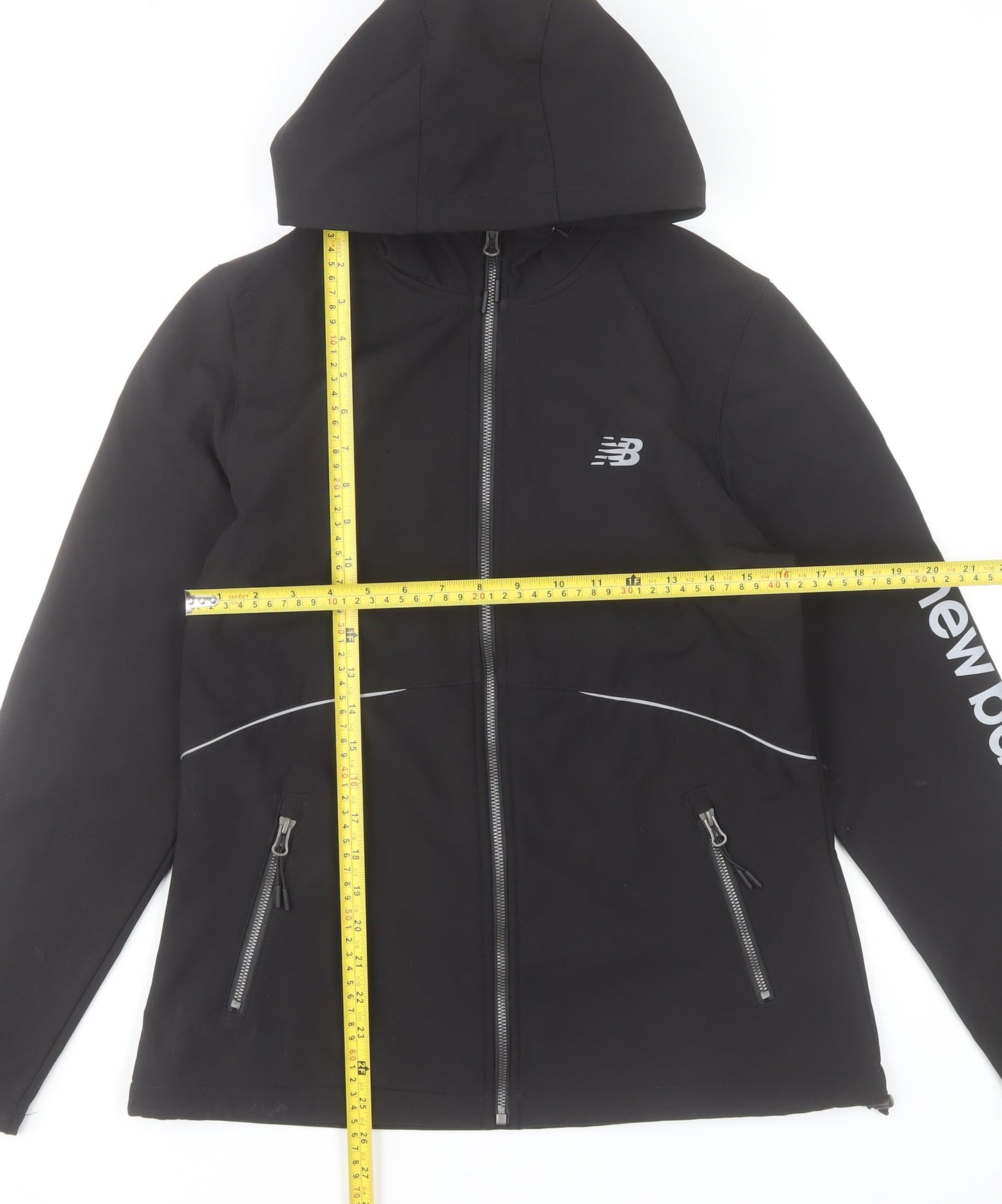 New Balance Unisex Black Softshell Hooded Jacket M Windproof