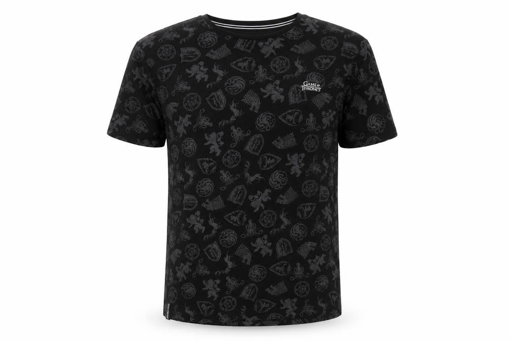 Game of Thrones Men’s Black Cotton Short Sleeve Crew Neck T-Shirt Size S