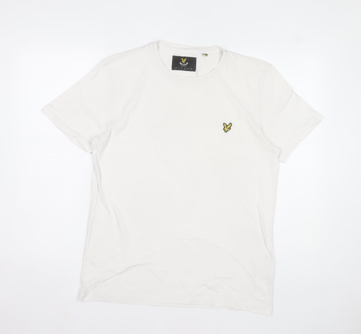 Lyle & Scott Men’s White Cotton Crew Neck Short Sleeve T-Shirt Size L