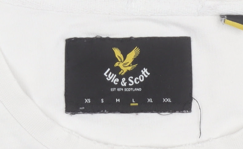 Lyle & Scott Men’s White Cotton Crew Neck Short Sleeve T-Shirt Size L