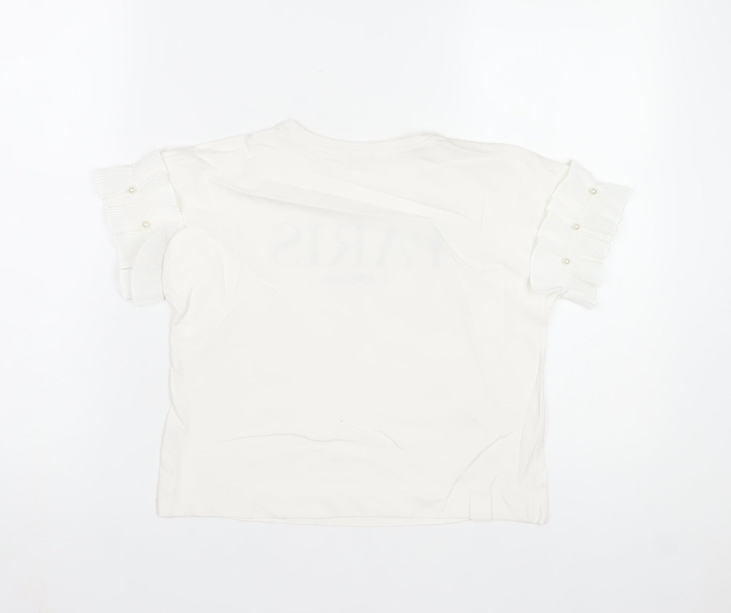 River Island Girls White Paris L'Amour Graphic T-Shirt 7-8 Years