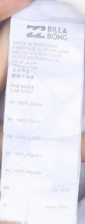 Billabong Men’s White Purple Tie-Dye Long Sleeve Logo Surf T-Shirt L