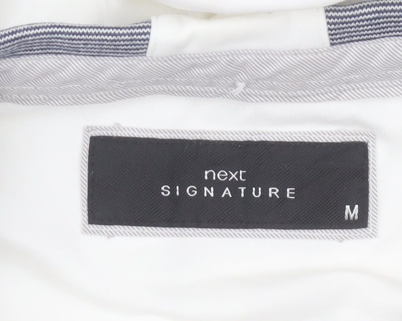 Next Signature Men's White Polo Shirt M Regular Fit Cotton