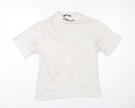 mrp Men’s White Relaxed Fit LOW KEY Graphic T-Shirt Size S