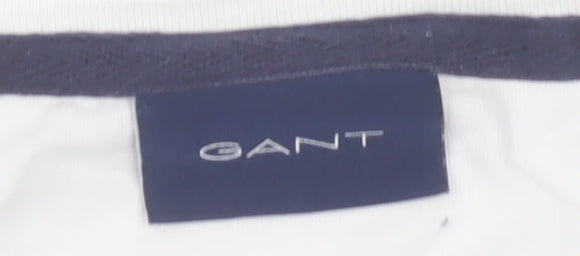 GANT Men's White 2XL Cotton Crest Logo Short Sleeve T-Shirt