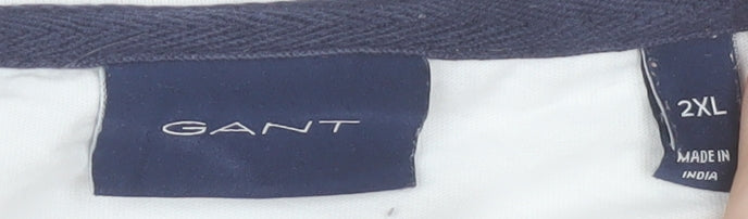 GANT Men's White 2XL Cotton Crest Logo Short Sleeve T-Shirt