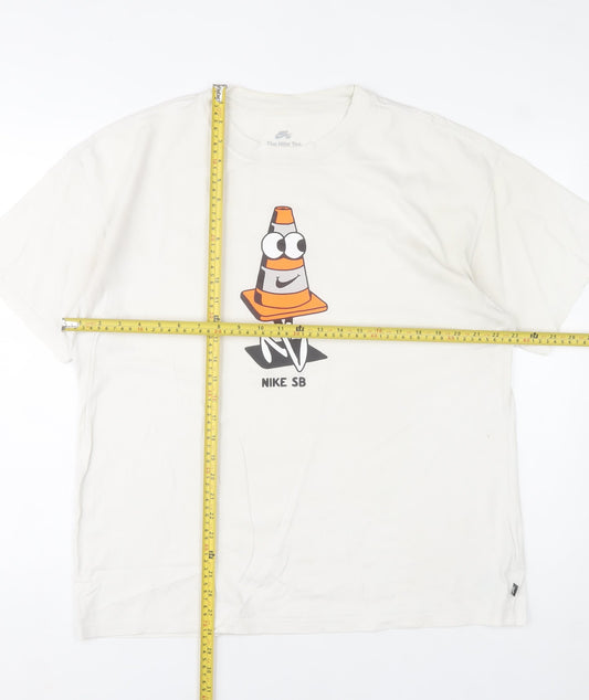 Nike SB White Graphic Loose Fit Cotton T-Shirt Men’s Large