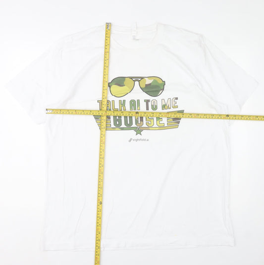 Bella + Canvas Men’s White 2XL Funny Graphic Cotton T-Shirt