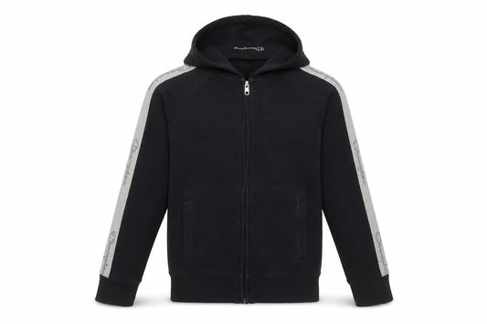 Champion Boys Black Full Zip Hoodie 9-10 Years Cotton Blend Logo Trim