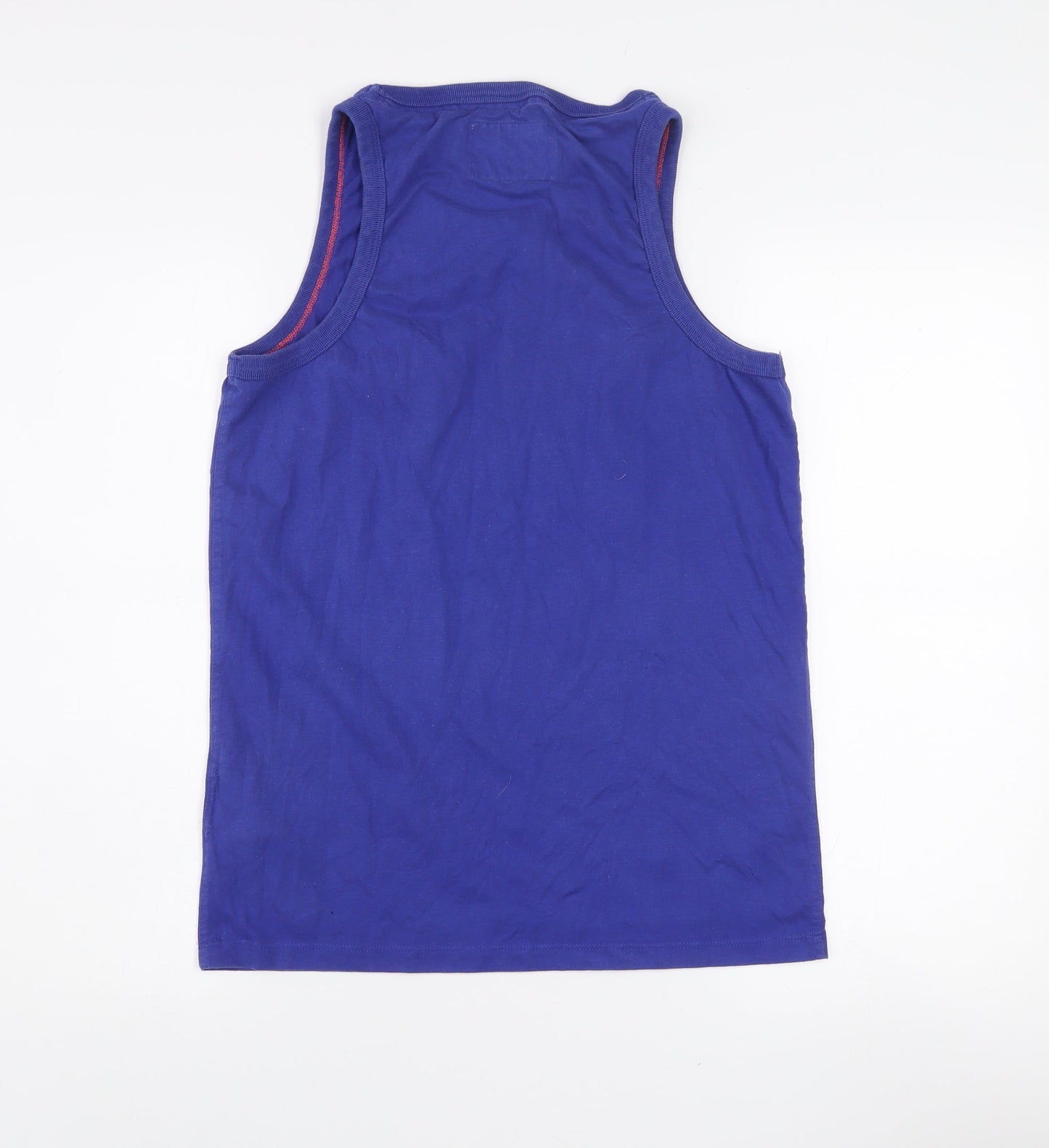 Superdry Men's Blue Sleeveless Cotton T-Shirt L
