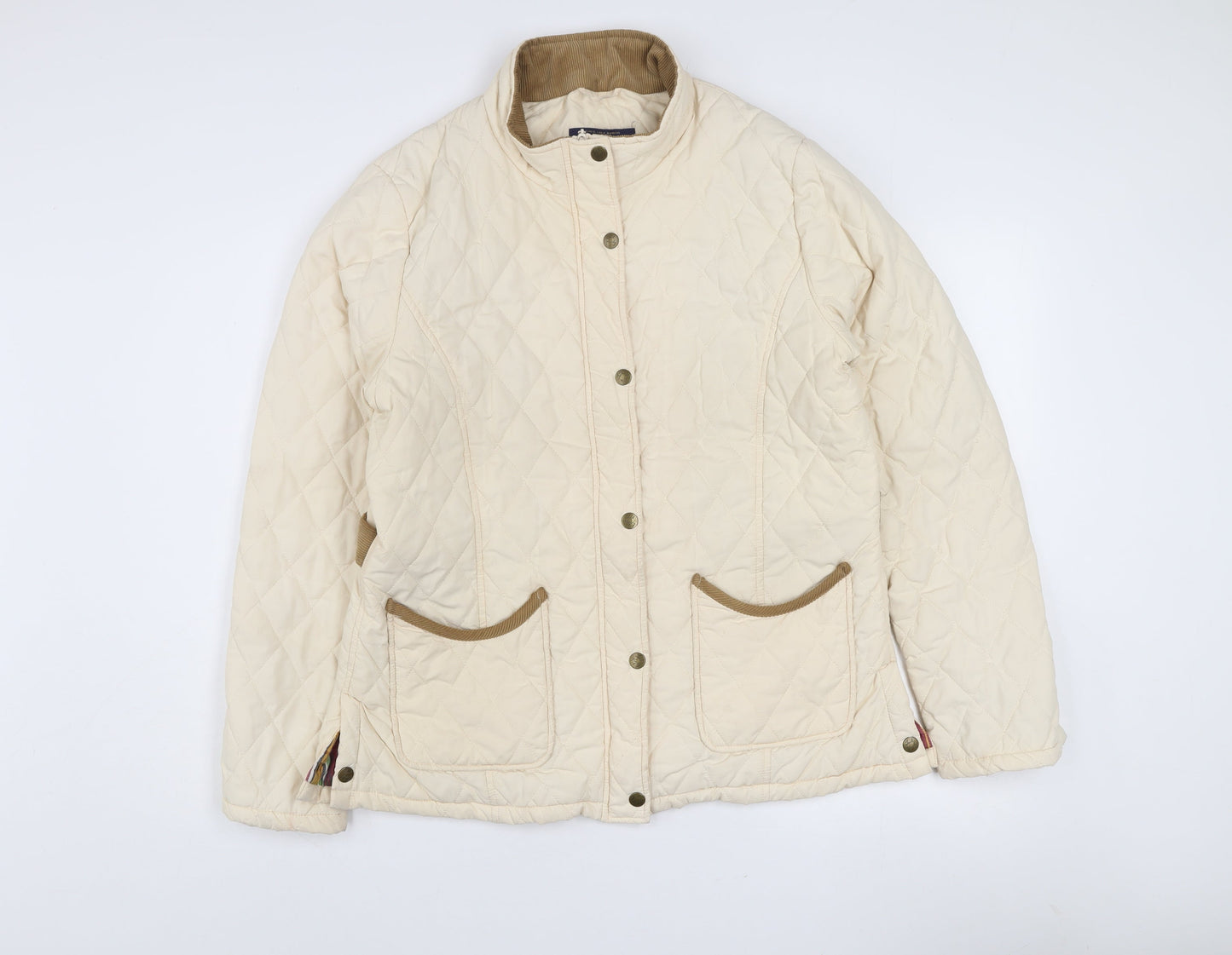 Jack Murphy Women Beige Quilted Mid-Length Jacket UK 16