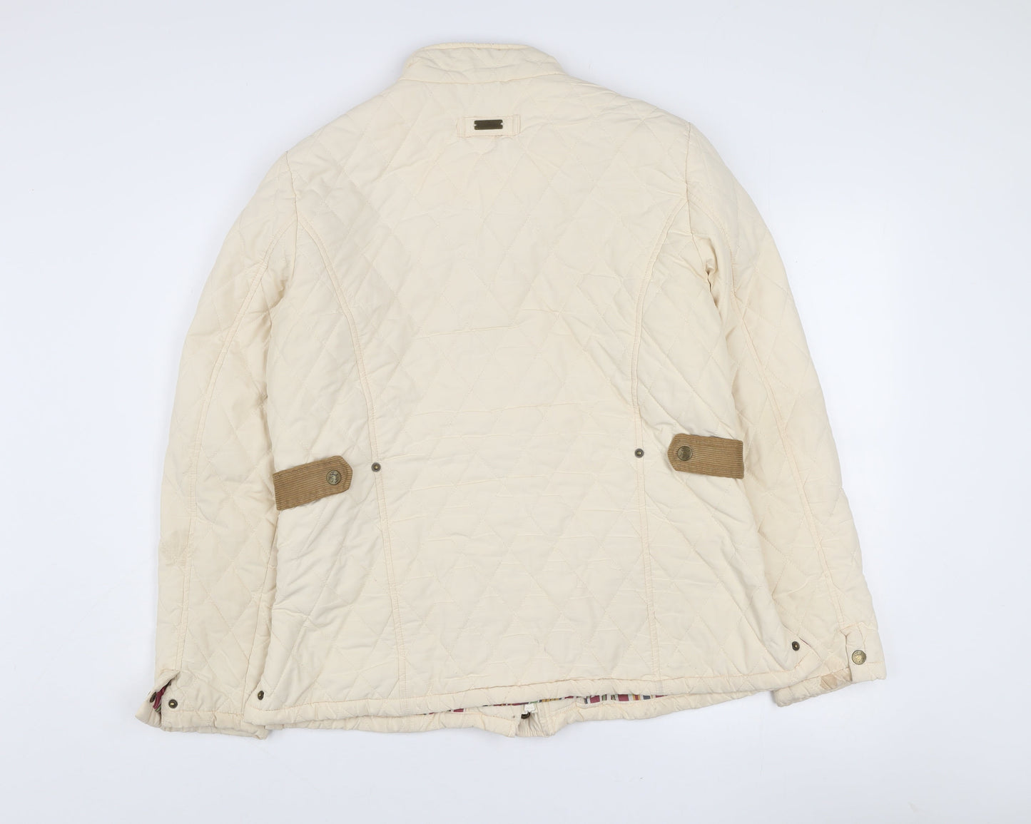 Jack Murphy Women Beige Quilted Mid-Length Jacket UK 16