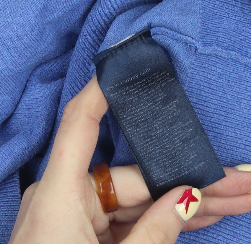 Tommy Hilfiger Denim Men's Blue Cotton Crew Neck Jumper Size L