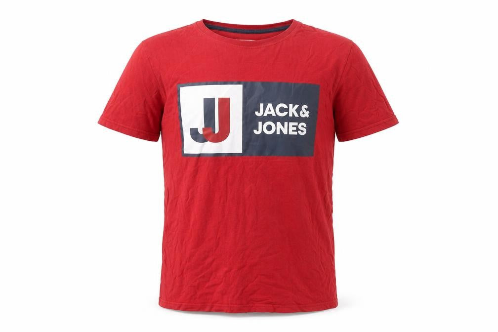 Mens UK Size M JACK & JONES Red  Cotton T-Shirt