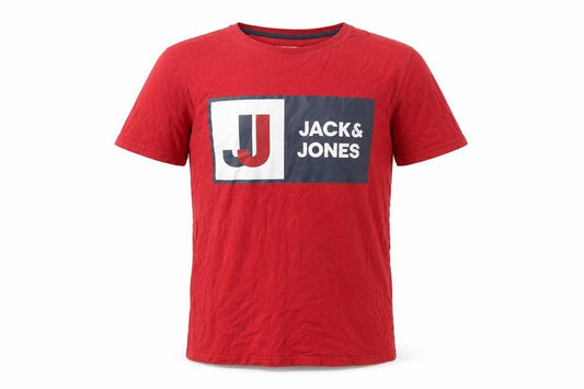 Mens UK Size M JACK & JONES Red  Cotton T-Shirt