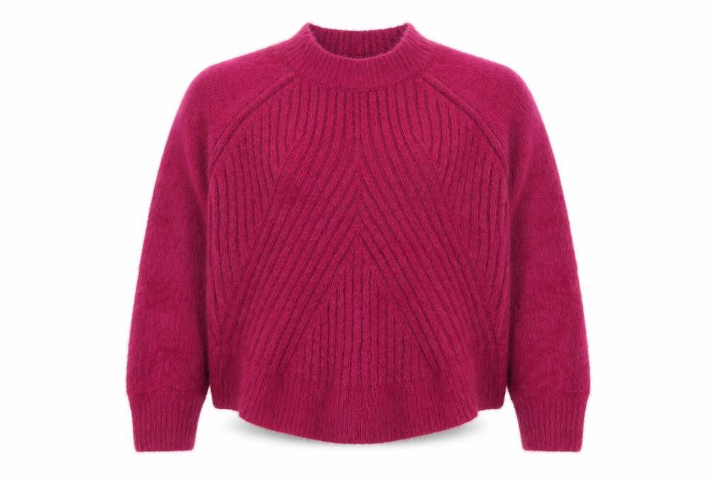 Gallery Womens Pink Mock Neck Chunky Knit Relaxed Fit Jumper XL
