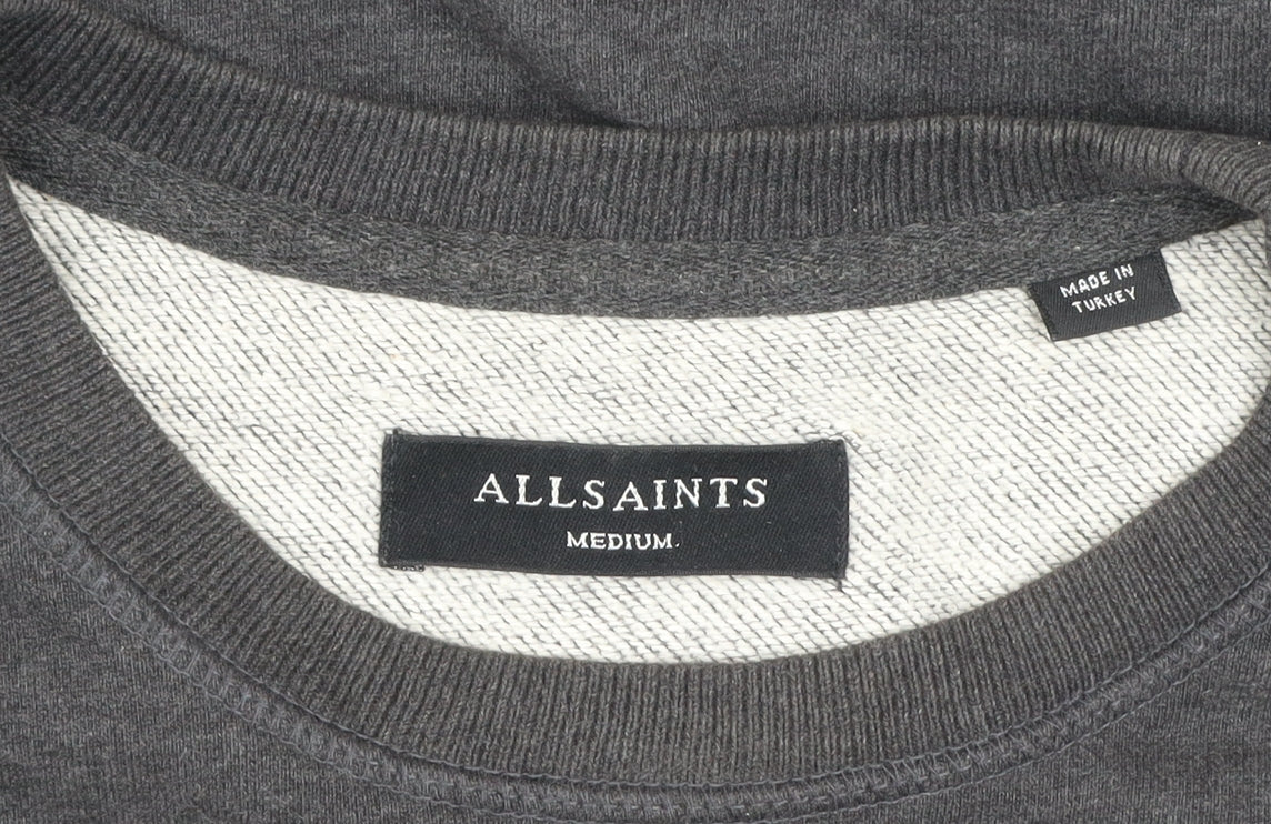 AllSaints Mens Grey Crew Neck Cotton Sweatshirt Size M