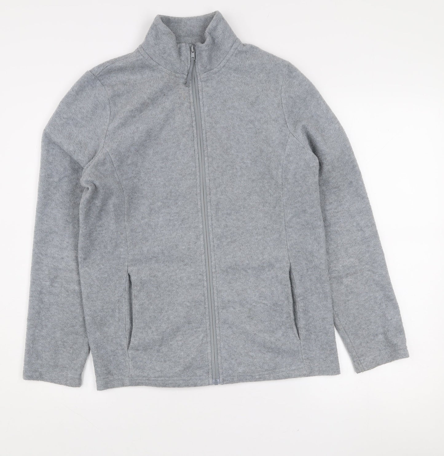 Dunnes Stores Women's Grey Marl Full Zip Fleece Jacket Size 12