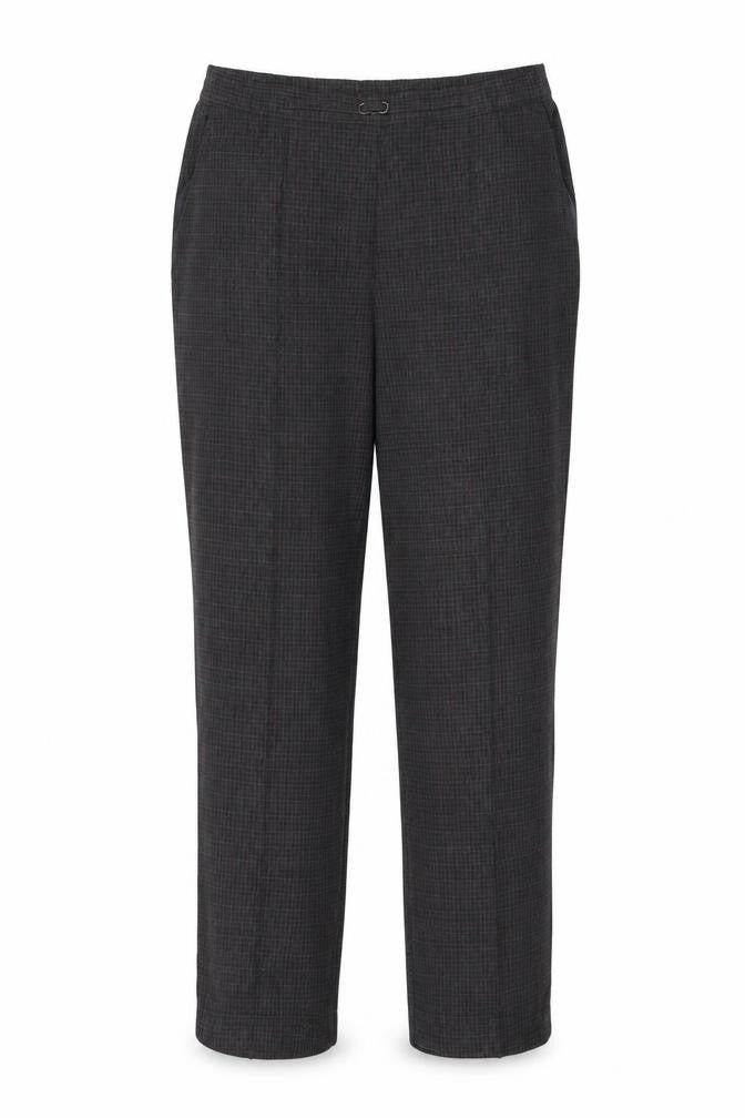 Marks and Spencer Women's Black Check Regular Fit Trousers Size 4 Short