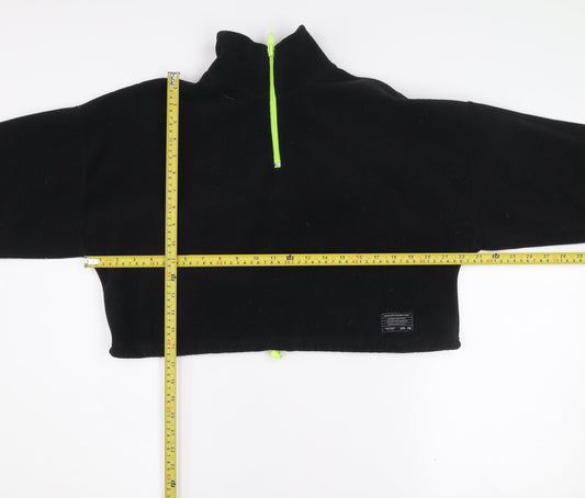 Urban Outfitters Women Black Fleece 1/2 Zip Pullover Sweatshirt S