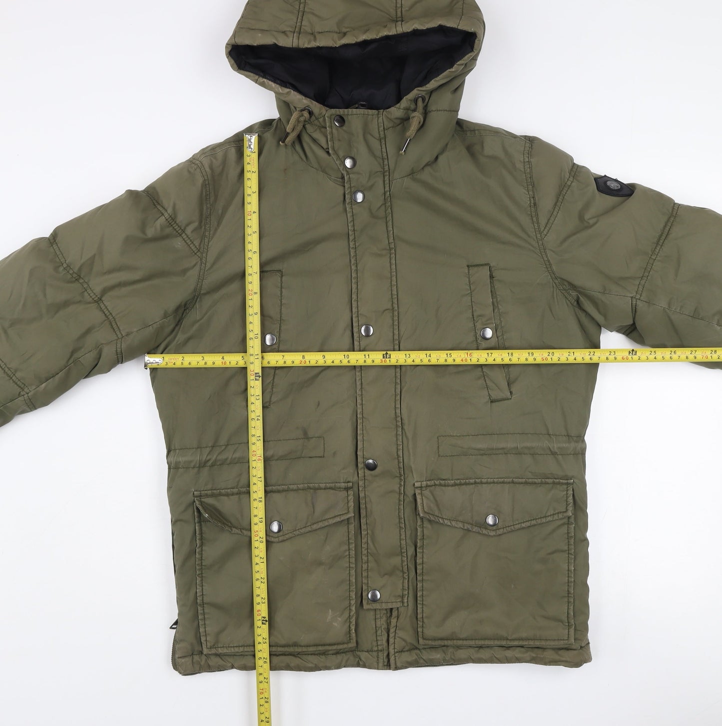 Diesel Men's Green Hooded Puffer Jacket Size M Regular Fit