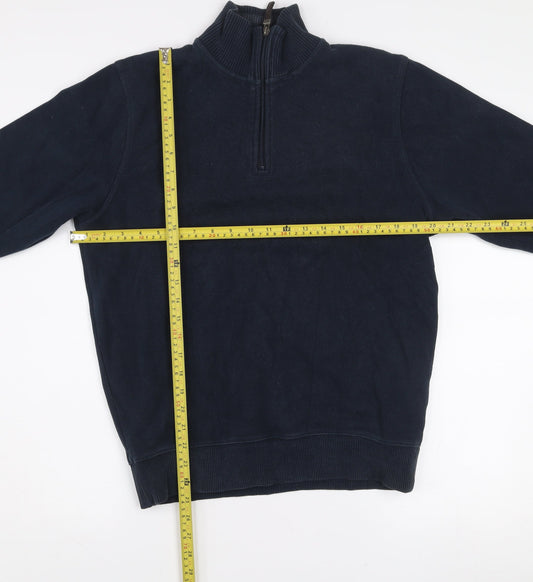 Maine New England Men's Blue 1/2 Zip High Neck Sweatshirt M