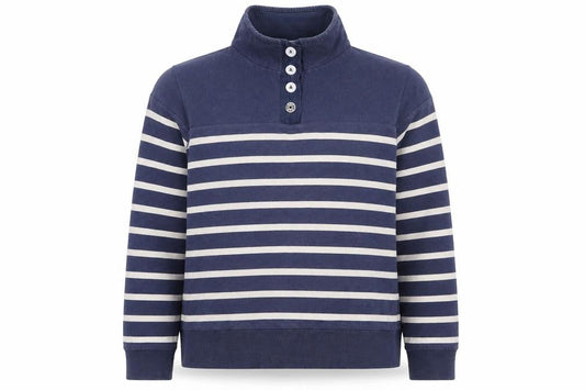 Womens UK 12 Regular Seasalt Blue Henley Sweatshirt